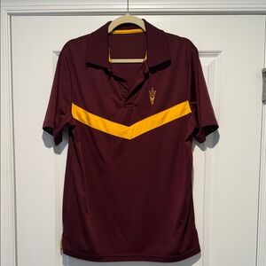 Men's Maroon and Yellow Polo Shirt ASU